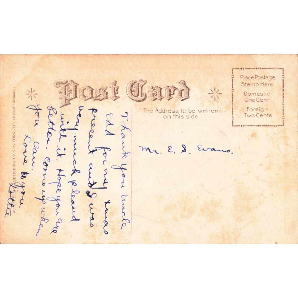 Antique New Year Greetings Postcard United Art Publishing Co Holly Bells Germany - Picture 2 of 2